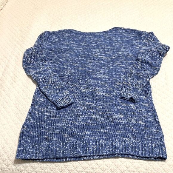 Gap Blue and White Long Sleeve, Knit Sweater - Size Medium - Picture 2 of 5
